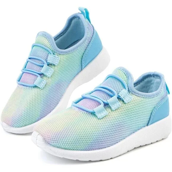 Rainbow Shoes Gradient Mesh Lightweight Kids Sneakers - Picture 1 of 1